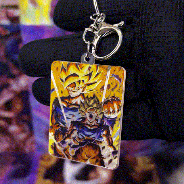 VEGETA , GOKU , GOHAN 3D MOTION KEYCHAIN